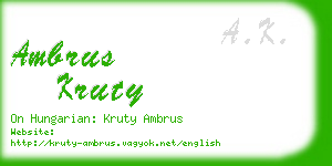 ambrus kruty business card